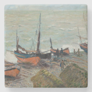 Vintage Claude Monet Vist Boats       Stenen Onderzetter