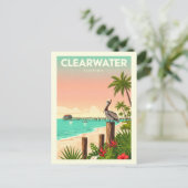 Vintage Clearwater Florida Briefkaart (Staand voorkant)