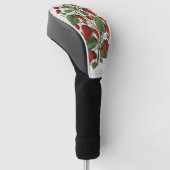Vintage Clematis Coccinea Rode Bloemkunst Golfheadcover (Schuin)