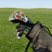 Vintage Clematis Coccinea Rode Bloemkunst Golfheadcover (Insitu)