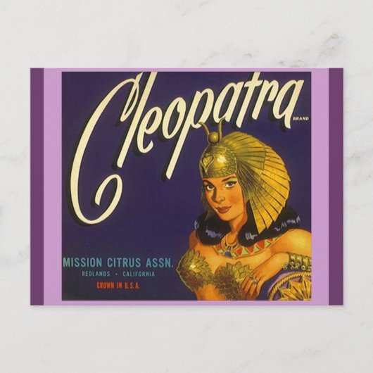 Vintage Cleopatra PRODUCTIE KrateletiketteringsBri Briefkaart (Voorkant)
