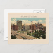 Vintage Cleveland Ohio Public Square Briefkaart (Voorkant / Achterkant)