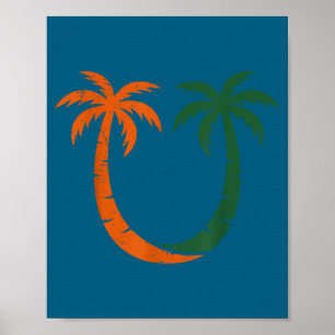 Vintage Clic 90's Miami Palmbomen Um  Poster