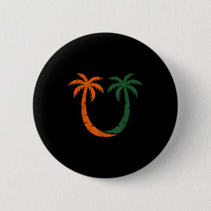Vintage Clic 90's Miami Palmbomen Um Ronde Button 5,7 Cm