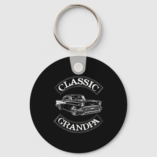 Vintage Clic Auto Grappige Opa Sleutelhanger (Voorkant)