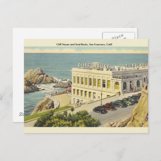 Vintage Cliff House San Francisco Briefkaart (Voorkant / Achterkant)