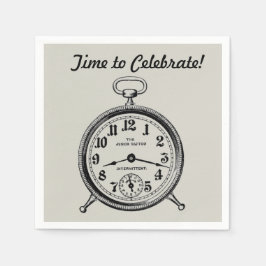 Vintage Clock Napkins Servet