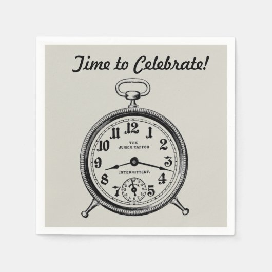 Vintage Clock Napkins Servet (Voorkant)