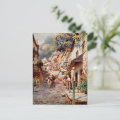 Vintage Clovelly High Street Christmas Briefkaart (Staand voorkant)