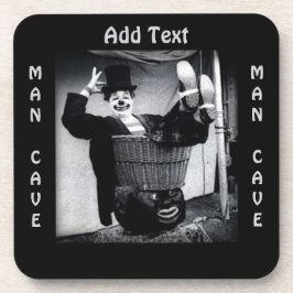 Vintage Clown Foto Man Cave Vierkante Onderzetter