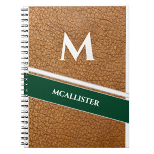 Vintage Clubhouse Aangepast Leer Patroon Monogram Notitieboek