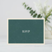 Vintage Coastal Classic Teal Wedding Meal RSVP (Staand voorkant)