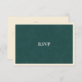 Vintage Coastal Classic Teal Wedding Meal RSVP (Voorkant / Achterkant)