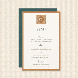 Vintage Coastal Retro Sunset Orange Wedding Menu