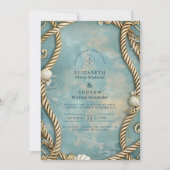 Vintage Coastal Rope Ocean Wedding Kaart (Voorkant)