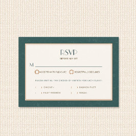 Vintage Coastal Sunset Nautical Deco Wedding Meal RSVP Kaartje