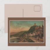 Vintage Cochem Duitsland Moselle Promenade Briefkaart (Voorkant / Achterkant)