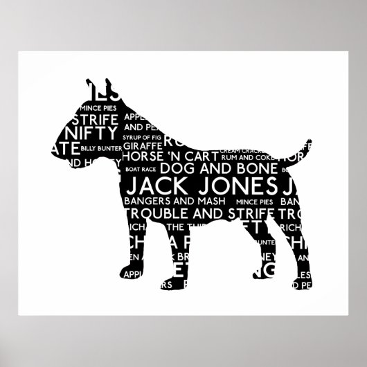 Vintage Cockney London Slang Bull Terrier Poster (Voorkant)