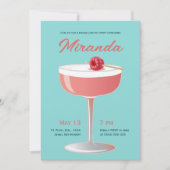Vintage Cocktail Bachelorette Party Invitation  Kaart (Voorkant)
