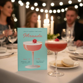 Vintage Cocktail Bachelorette Party Invitation  Kaart