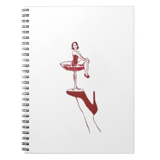 Vintage Cocktail Glass Pinup Notebook Notitieboek