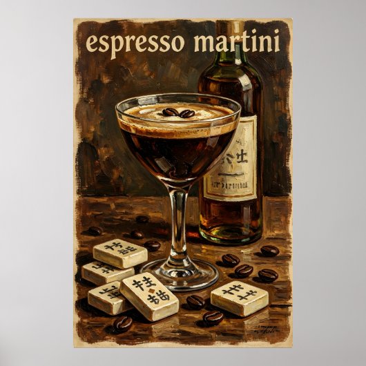 Vintage Cocktail Mahjong Retro Poster (Voorkant)