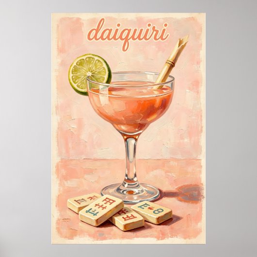 Vintage Cocktail Mahjong Retro Poster (Voorkant)