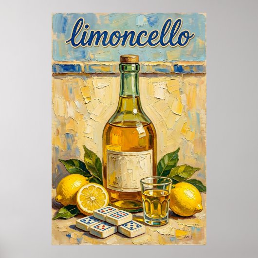 Vintage Cocktail Mahjong Retro Poster (Voorkant)