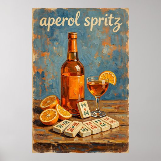 Vintage Cocktail Mahjong Retro Poster (Voorkant)
