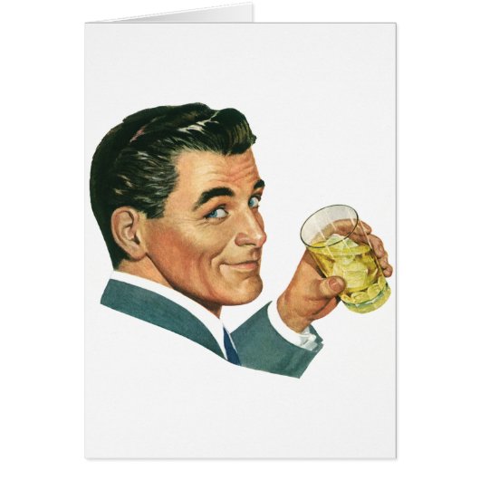 Vintage Cocktails Beverages, Man Drink Drinken (Voorkant)