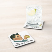 Vintage Cocktails Beverages, Man Drink Drinken Bier Onderzetter (Rechterzijde)