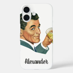 Vintage Cocktails Beverages, Man Drink Drinken iPhone 16 Hoesje