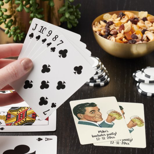 Vintage Cocktails Beverages, Man Drink Drinken Pokerkaarten (Insitu)