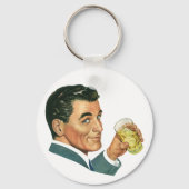 Vintage Cocktails Beverages, Man Drink Drinken Sleutelhanger (Voorkant)