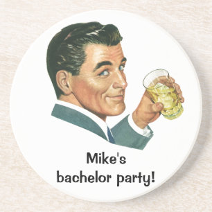 Vintage Cocktails Beverages, Man Drink Drinken Zandsteen Onderzetter