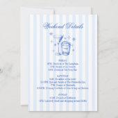 Vintage Cocktails Club Bachelorette Party Blue Kaart (Achterkant)