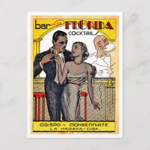 Vintage Cocktails kunst uit Cuba Briefkaart