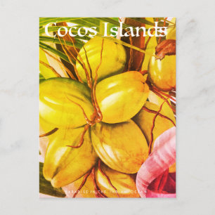 Vintage Cocos Islands Travel Briefkaart
