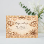 Vintage Coffee Baby Shower Diapper Raffle Informatiekaartje (Staand voorkant)