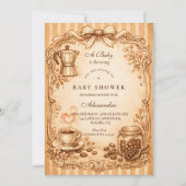 Vintage Coffee Baby Shower Kaart (Voorkant)