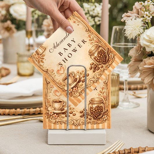 Vintage Coffee Baby Shower Servet