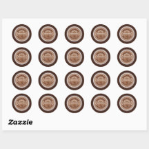 Vintage Coffee Badge Bruine Sticker