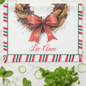 Vintage Coffee Beans & Biscuits wreath Theedoek (Gevouwen)