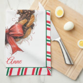 Vintage Coffee Beans & Biscuits wreath Theedoek (Quarter Fold)