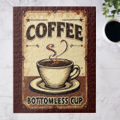 Vintage Coffee Bottomless Cup Sign Legpuzzel