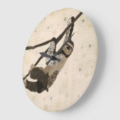 Vintage Coffee & Cream Sloth Clock Grote Klok (Hoek)