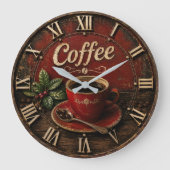 Vintage Coffee Cup Grote Klok (Voorkant)