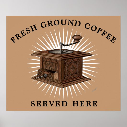 Vintage Coffee Grinder Poster (Voorkant)