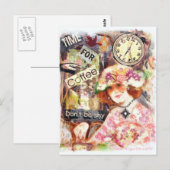 Vintage Coffee Lady Briefkaart (Voorkant / Achterkant)