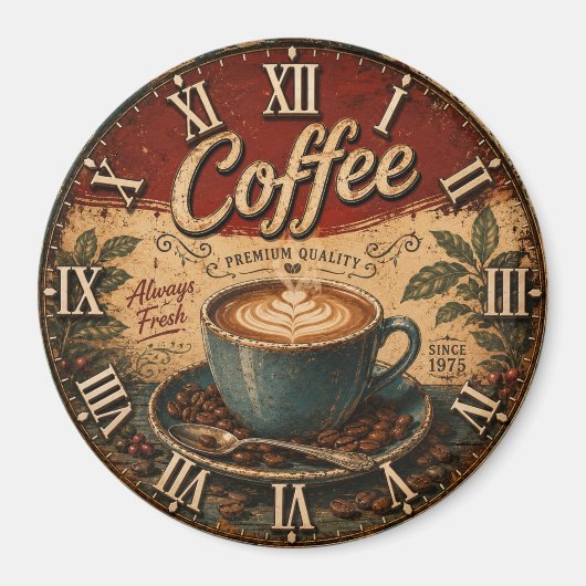 Vintage Coffee  Magneet (Voorkant)